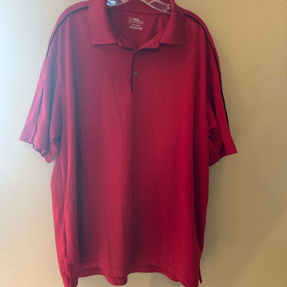 PGA Tour Red Polo Shirt Classic Design